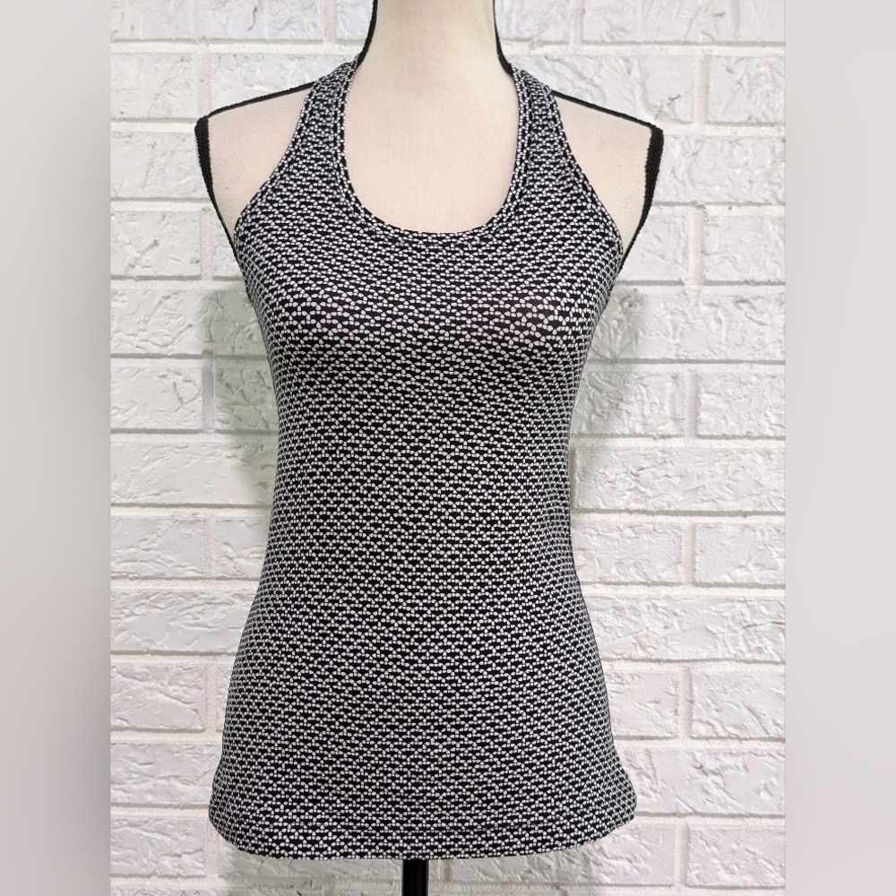 Lululemon Cool Racerback Nulu Monochromic Black & White Tank Top Yoga Run Gym
